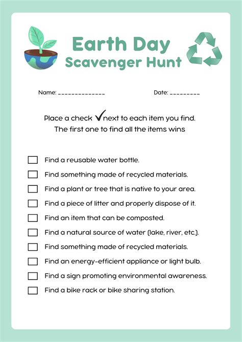 Free printable scavenger hunt template, Download Free printable ...
