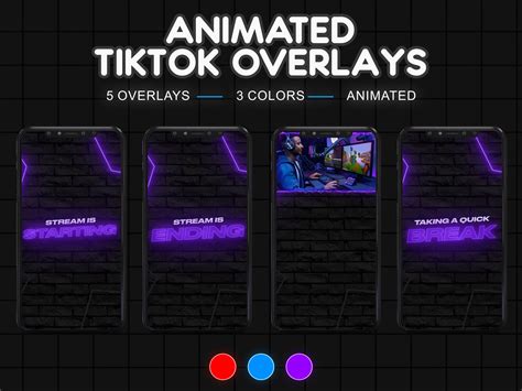 Animated Stream Overlays Tiktok Streaming Overlay Pack Vertical Designs ...