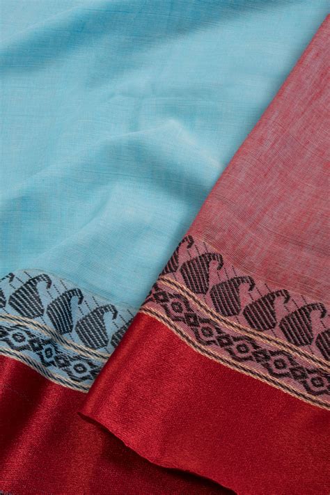Blue Shantipur Tant Bengal Cotton Saree 10069056 – Avishya.com