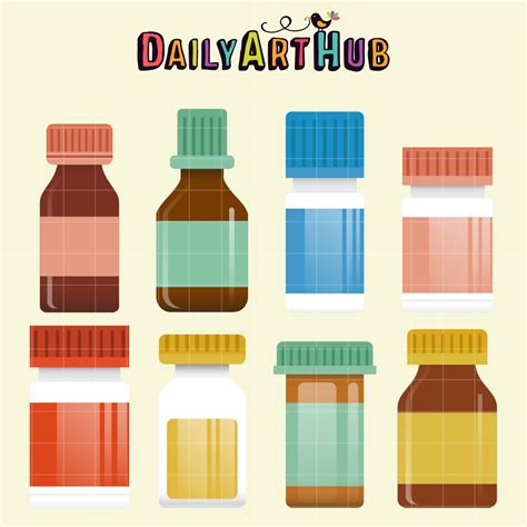 Medicine Bottles Clip Art Set – Daily Art Hub // Graphics, Alphabets & SVG