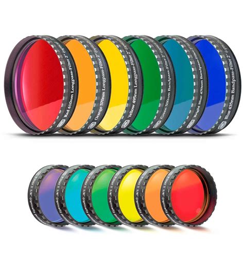 Baader Color Filter-Set Moon and Planetary (6 colors) - 1.25 Inch ...