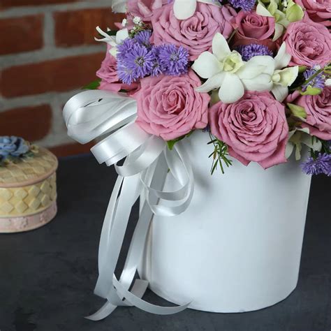 Petal Fantasy - Purple Roses Arrangement | White Orchid, Kamini ...