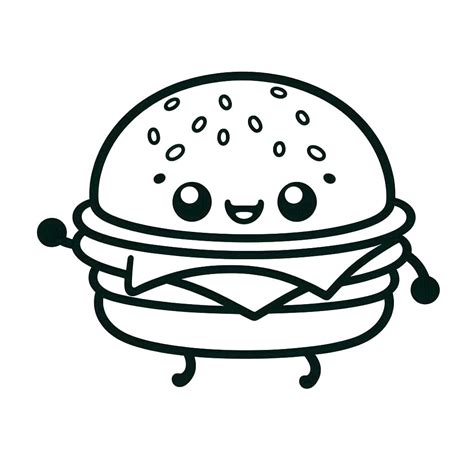 Cartoon Hamburger coloring page - Download, Print or Color Online for Free