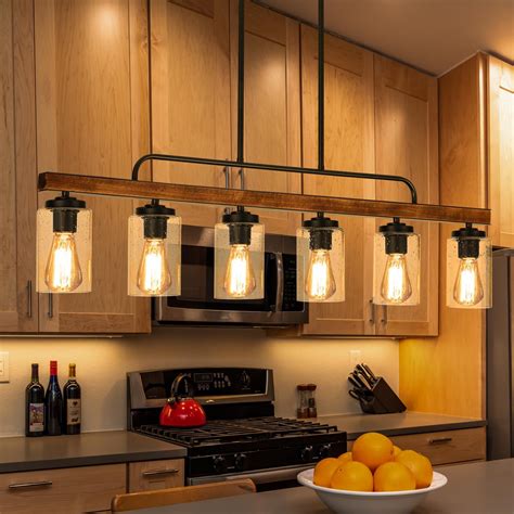 Mecgirn Island Light for Kitchen, 6-Light Farmhouse Dining Room Light ...