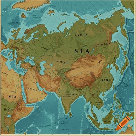 Real-world Map Recreation on Craiyon - map of asia to europe