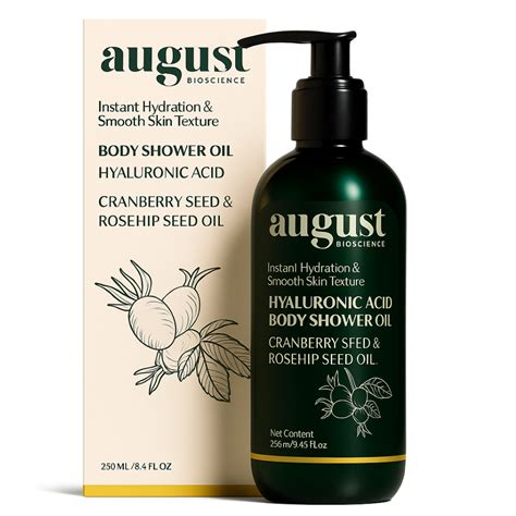 Hyaluronic Acid Body Shower Oil with Cranberry seed & Rosehip seed Oil ...