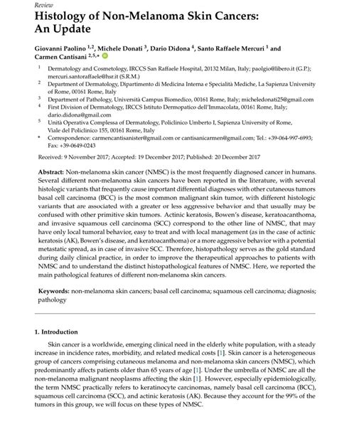 SOLUTION: Histology of non melanoma skin cancers - Studypool
