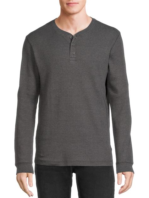 George Men's and Big Men's Long Sleeve Thermal Henley Shirt - Walmart.com