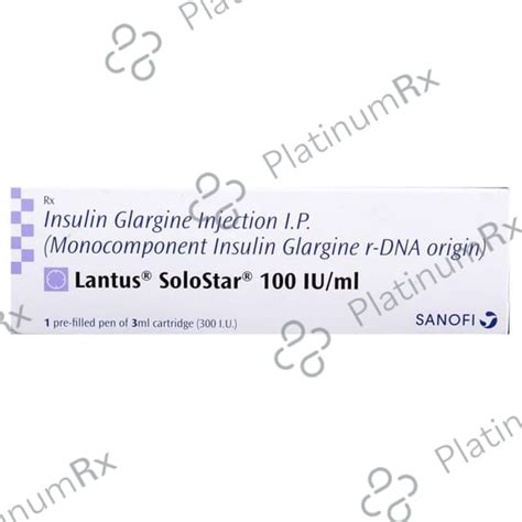 Lantus Solostar (100 IU/ml) (1*3ml Disposable Pen) Solution for ...