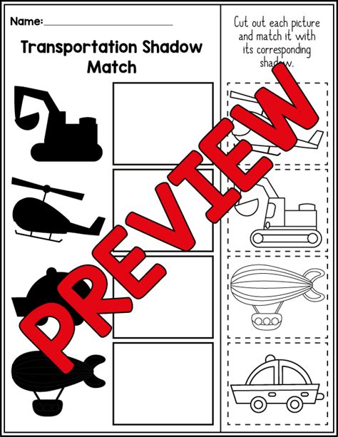 Transportation Shadow Worksheet 的图像结果