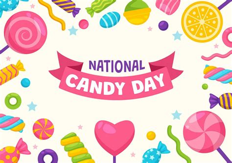 National Candy Day Vector Illustration with Different Types of Candies ...