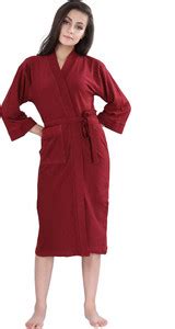 HotGown Full Maroon Free Size Bath Robe - Buy HotGown Full Maroon Free ...