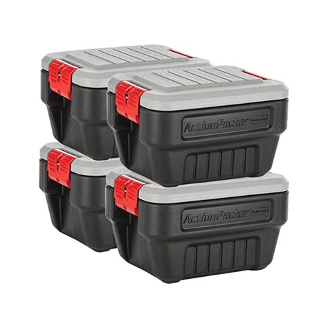 Rubbermaid ActionPacker 8 Gal Lockable Storage Bins Pack of 4 ...