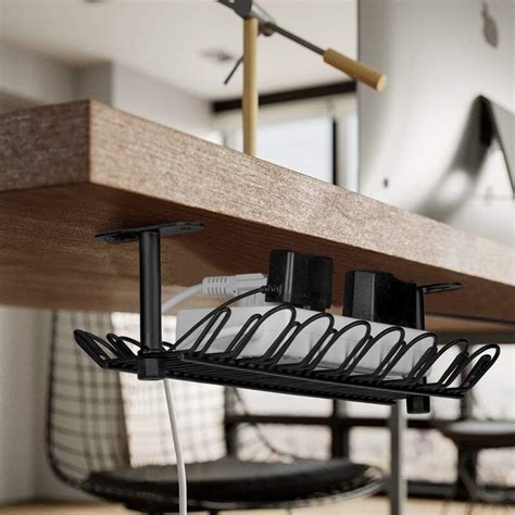 Baskiss 2 Packs Cable Management Tray, 14 inch Under Desk India | Ubuy