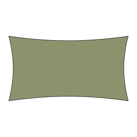 Vela ombreggiante rettangolare 3,5 x 5,5 m - Tela 340 g/m² Verde ...