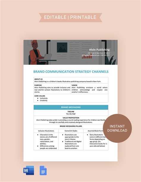 Editable Communication Strategy Template 的图像结果