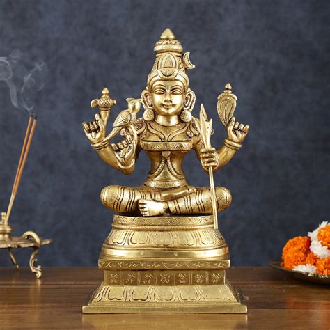 Buy Rajarajeshwari Lalita Devi, Kamakshi, Brass idol 12" - Budhshiv.com