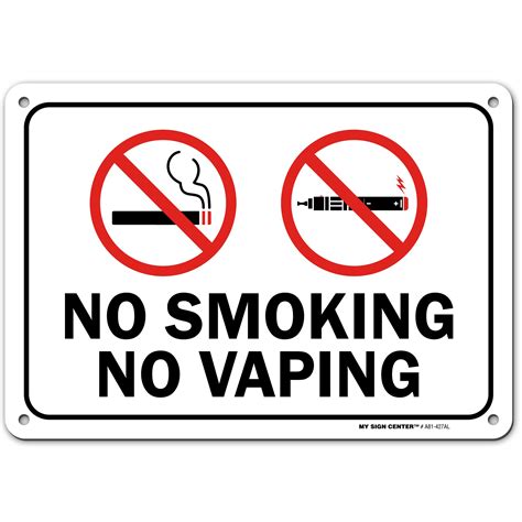 Buy No Vaping Sign, No Smoking Sign, Outdoor Rust-Free Metal, 7" X 10 ...