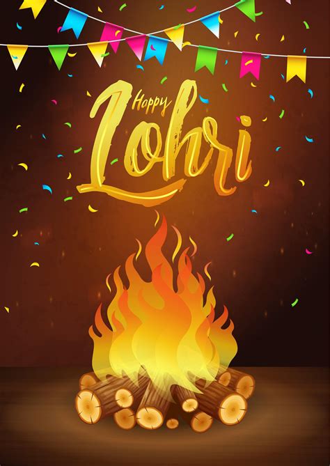 Happy lohri banner, greeting card, punjabi festival celebration ...