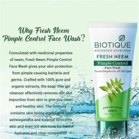 Neem Pimple Control Face Wash for Acne Clear Skin | Biotique