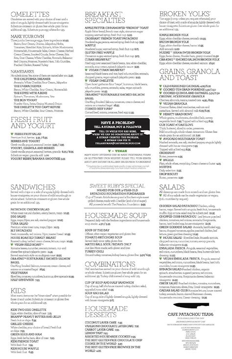 Menu at Cafe Patachou Clay Terrace, Carmel, Clay Terrace Blvd