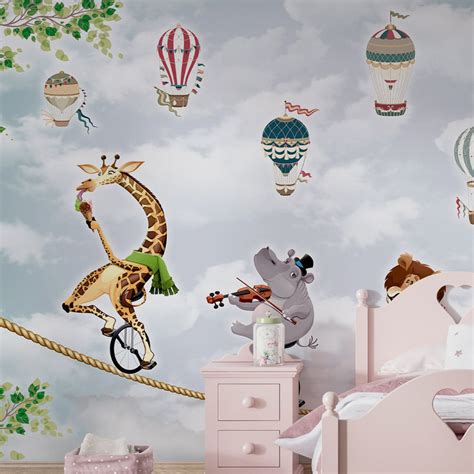 Charming Kid's Room Wallpaper Murals with Animal Characters – Paper ...