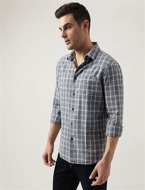 Buy Regular Fit Linen Blend Checked Shirt at Marks & Spencer