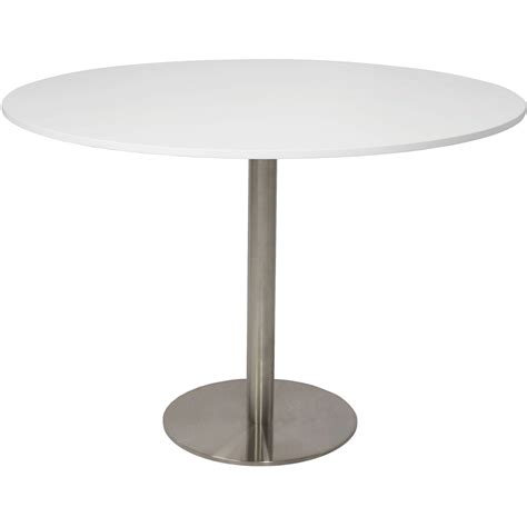 Rapidline Round Meeting Table 1200mm Diam Top Natural White Stainless ...