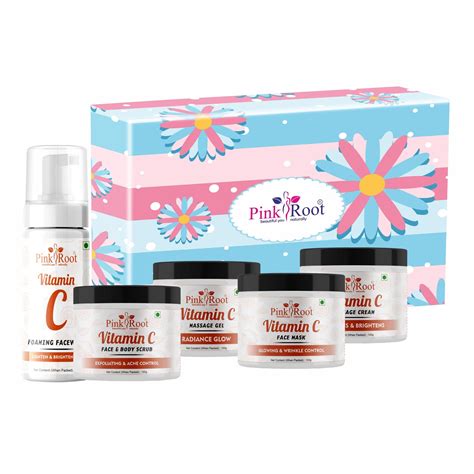 Pink Root Vitamin C Facial Kit ( scrub, face Pack, Gel, Cream with Fac