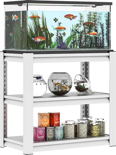 Amazon.com: Fish Tank Stand White,3-tier Rack Shelf heavy duty Metal ...