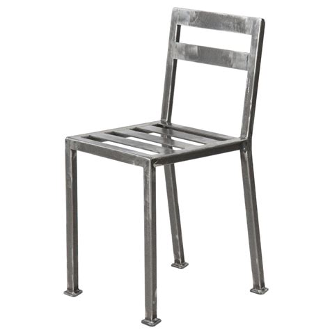 Industrial Style Welded Steel Minimalist Dining Side Chair, 21st ...