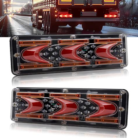 Amazon.com: NWpangu LED Trailer Tail Lights 12V 24V Truck Rear Brake ...