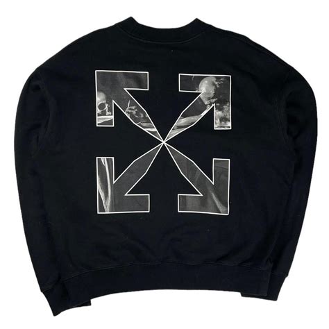 Off-White Men's Black and White Sweatshirt | Depop