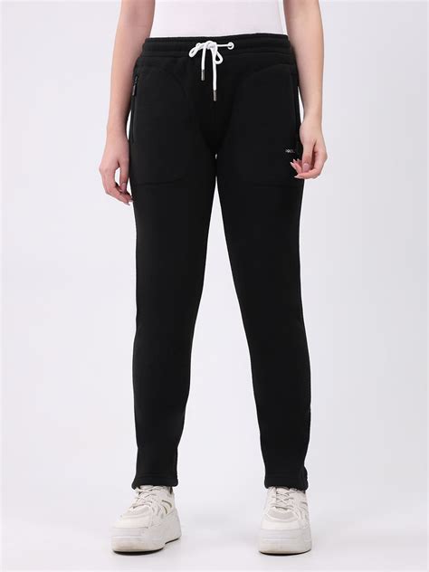 Buy Women Black Solid Regular Fit Winter Lower Online in India - Rock ...