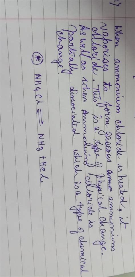 Explain why the heating of ammonium chloride can be understood as a ...