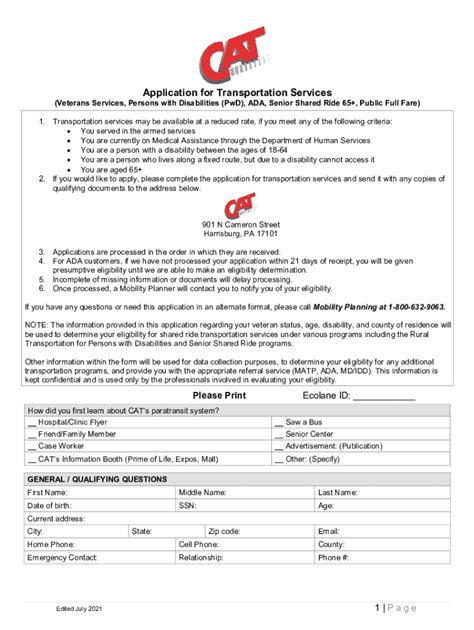 Fillable Online Veterans Transportation Service (VTS) - Health Benefits ...