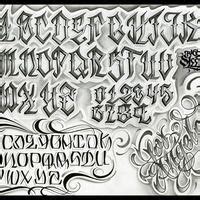 Flash Set 1 - Thumbnail 4 Calligraphy Tattoo Fonts, Alphabet Letters ...