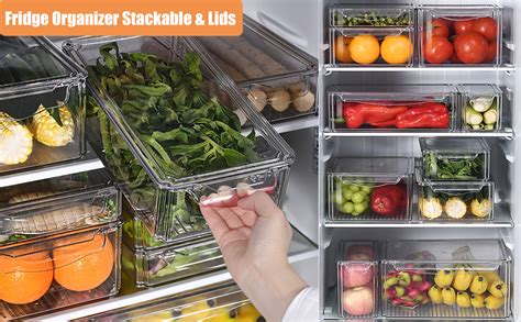 Buy Snazzy Set Of 7 Fridge Organizer Stackable Refrigerator Organizer ...