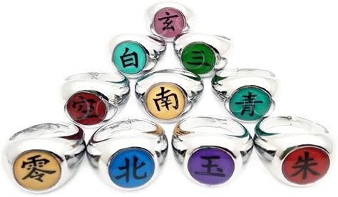 Buy Akatsuki rings Set New in Box itachi ring Cosplay Member's Ring ...
