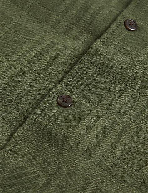 Buy Cotton Blend Check Textured Overshirt at Marks & Spencer