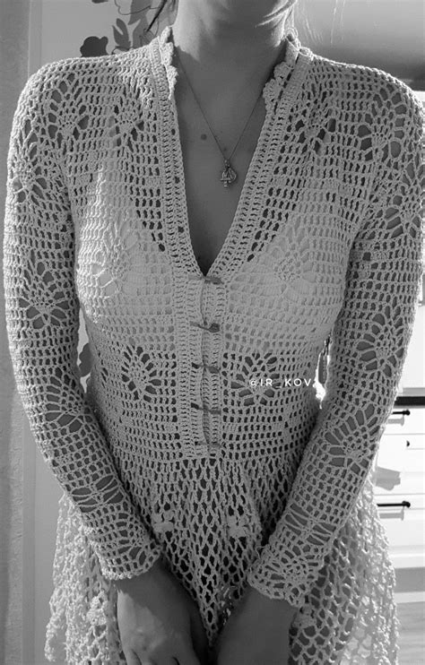 crochet dress cream