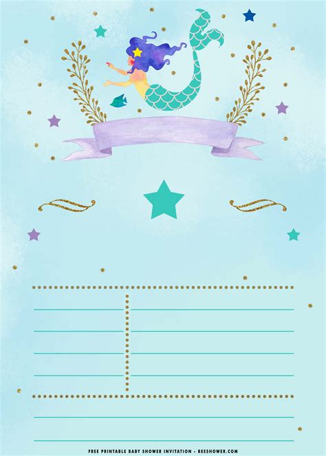 Mermaid Birthday Invitation Template