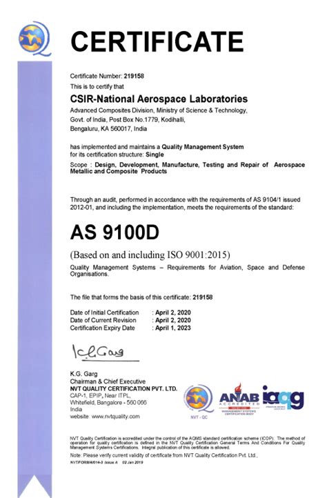 ADVANCED COMPOSITES DIVISION OF CSIR-NAL HAS RECEIVED AS9100D ...