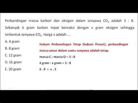 Contoh Soal Hukum Perbandingan Tetap