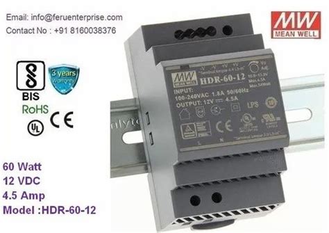 HDR-60-24 Meanwell Power Supply 60W SMPS - HDR-15-5 Meanwell SMPS Power ...