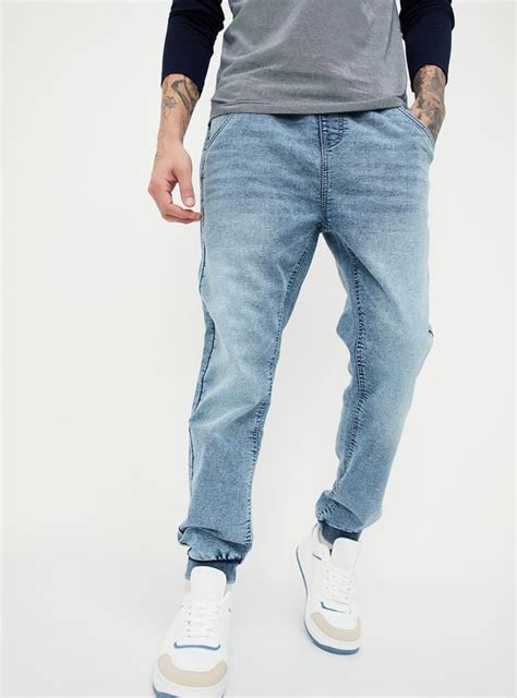 Buy Men Washed Carrot Fit Denim joggers Online at just Rs. 1499.0 ...