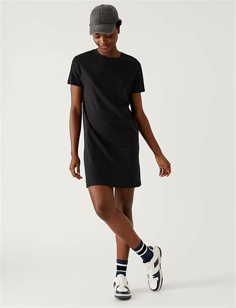 Buy Pure Cotton Round Neck Mini T-Shirt Dress at Marks & Spencer