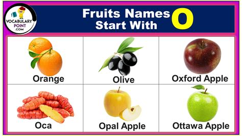 Fruits Starting with O (Properties and Pictures) - Vocabulary Point