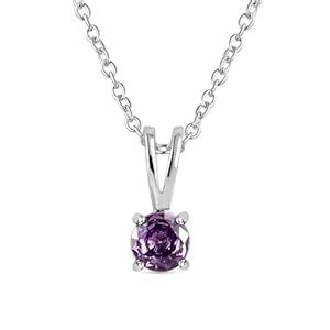 Ornate Jewels 925 Silver Purple Amethyst Solitaire Pendant with Chain ...