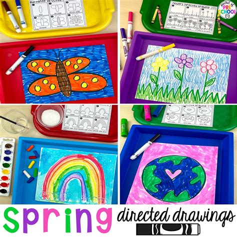 Spring Directed Drawings for Preschool, Pre-k, & Kindergarten - Pocket ...